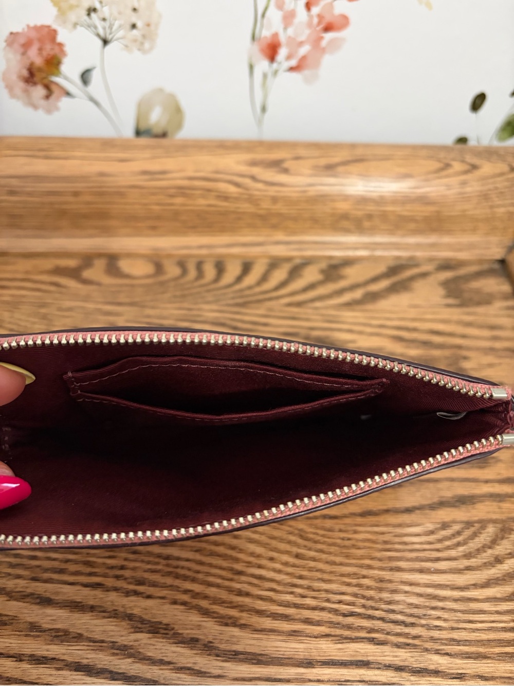 Coach Pink Leather Wristlet Clutch - Picture 3 of 4